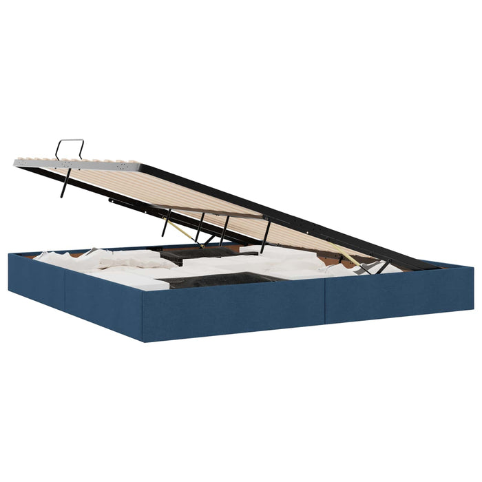 Letto con Contenitore con materasso Blu 200 x 200 cm Tessuto 3370039