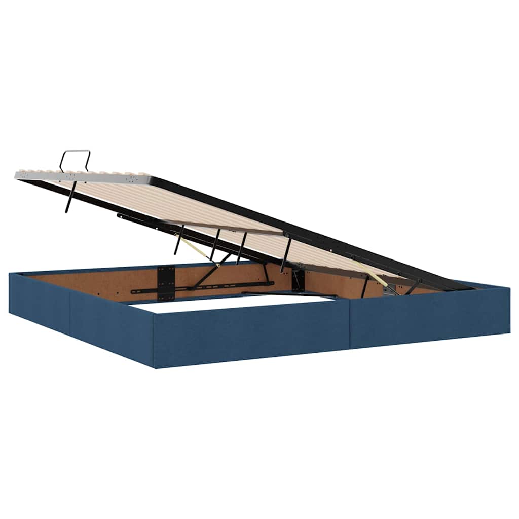 Letto con Contenitore con materasso Blu 200 x 200 cm Tessuto 3370039