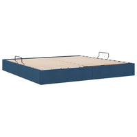 Letto con Contenitore con materasso Blu 200 x 200 cm Tessuto 3370039