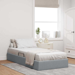 Letto con Contenitore Grigio chiaro 90 x 190 cm Tessuto 3370043