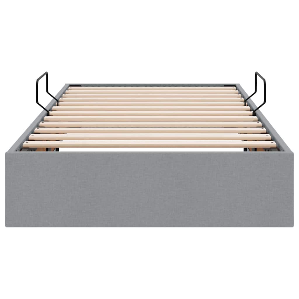 Letto con Contenitore Grigio chiaro 90 x 190 cm Tessuto 3370043