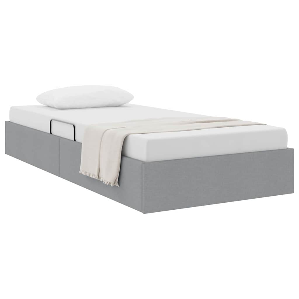 Letto con Contenitore Grigio chiaro 90 x 190 cm Tessuto 3370043