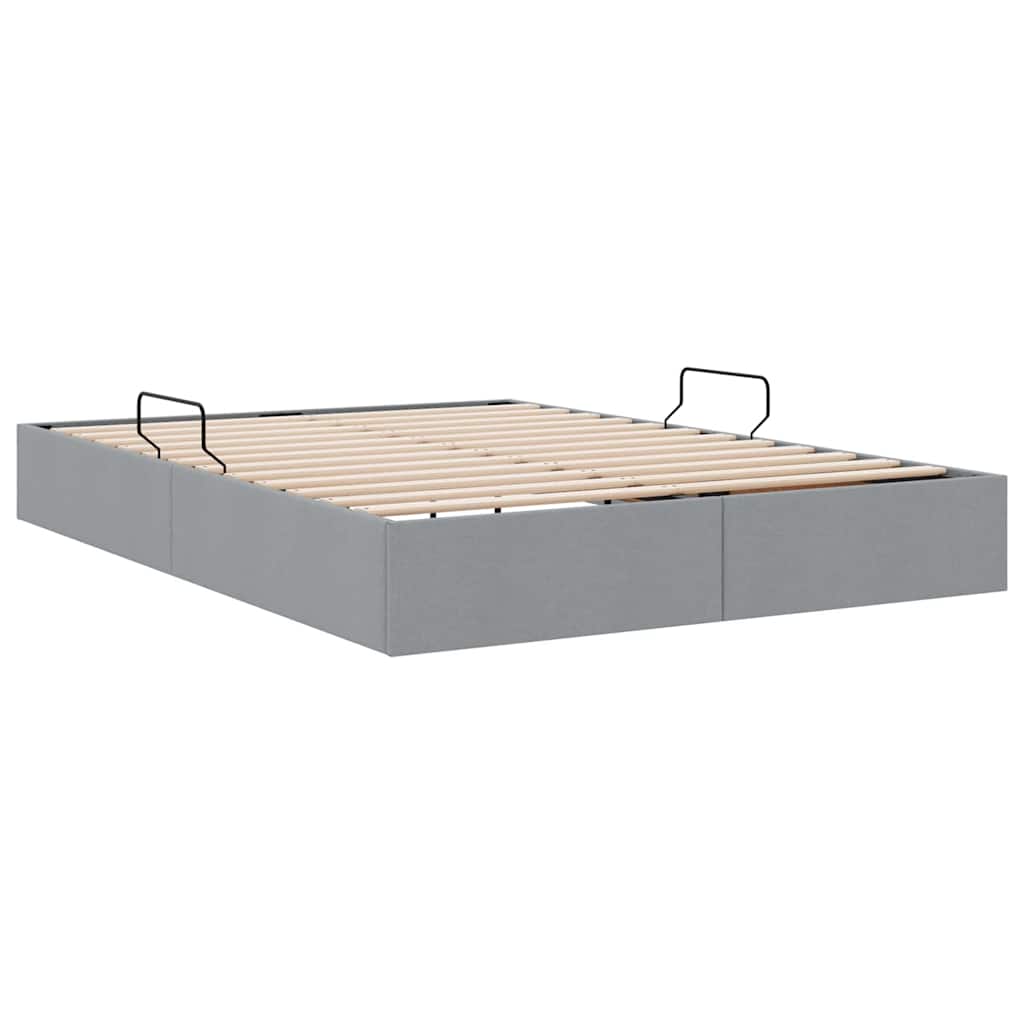 Letto con Contenitore Grigio chiaro 135 x 190 cm Tessuto 3370046