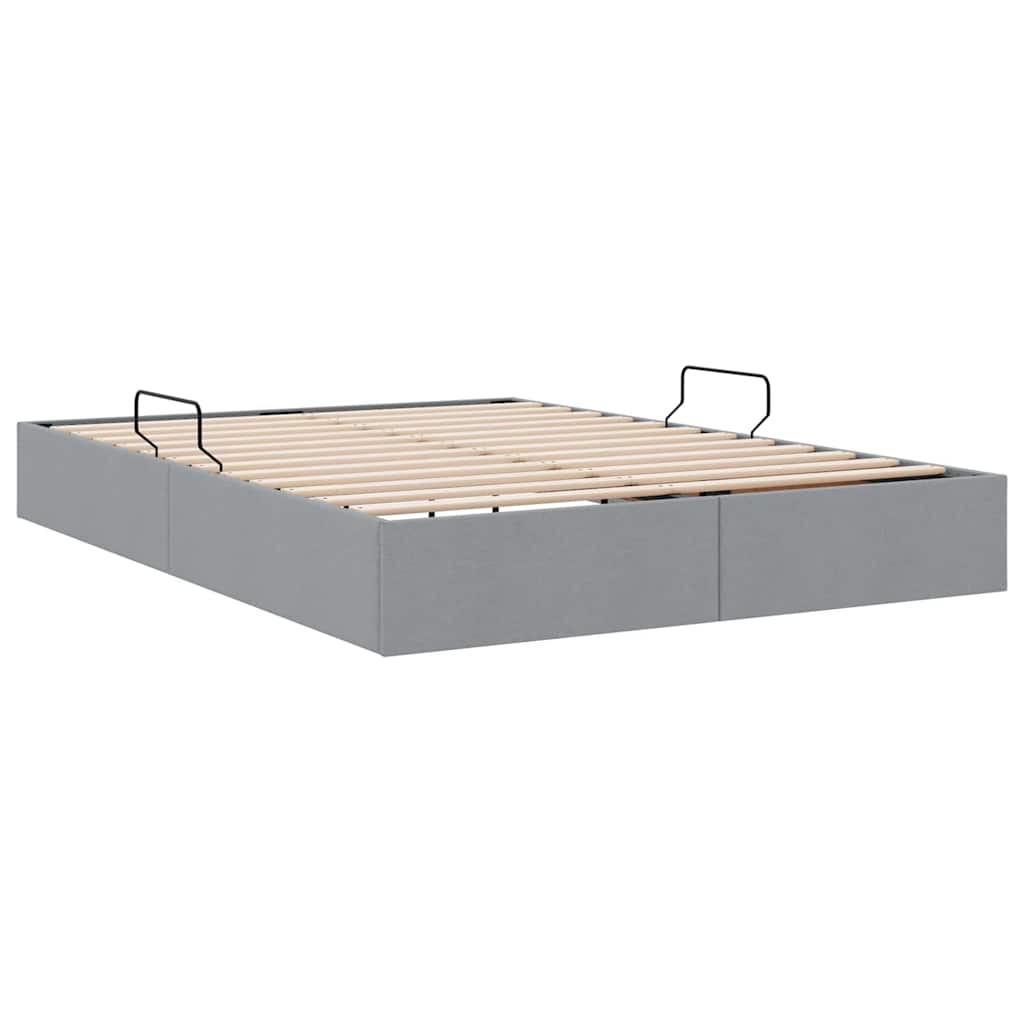 Letto con Contenitore Grigio chiaro 135 x 190 cm Tessuto 3370046