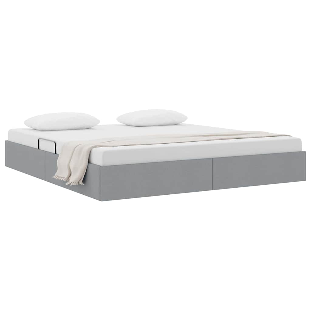 Letto con Contenitore Grigio chiaro 180 x 200 cm Tessuto 3370049