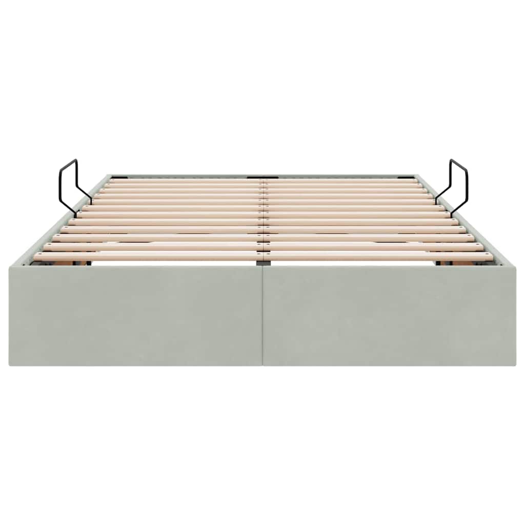 Letto con Contenitore Grigio chiaro 120 x 200 cm Velluto 3370082