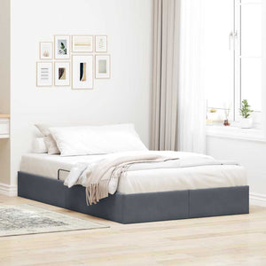 Letto con Contenitore Grigio scuro 120 x 200 cm Velluto 3370083