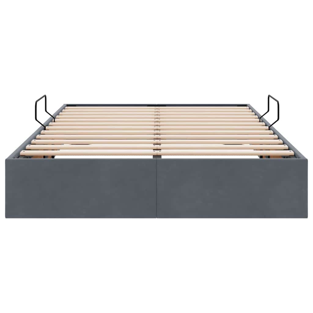 Letto con Contenitore Grigio scuro 120 x 200 cm Velluto 3370083