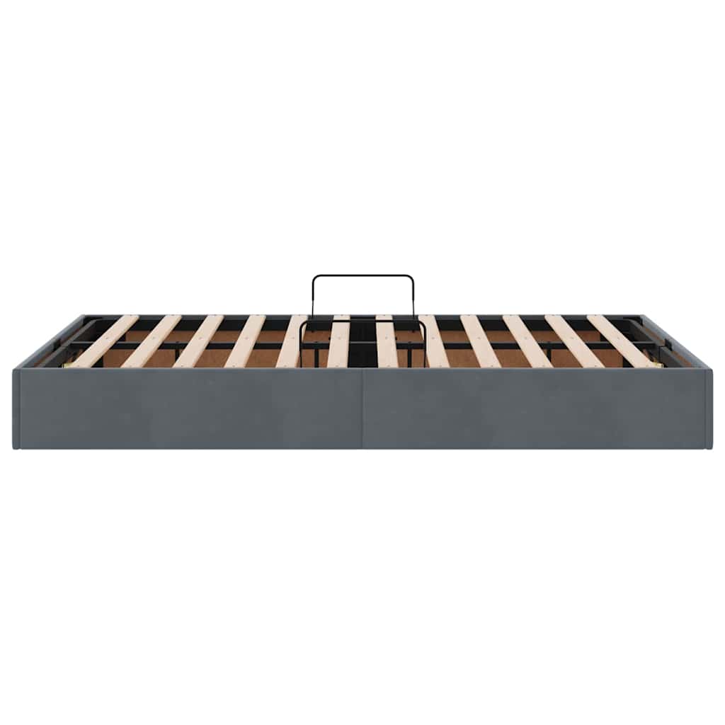 Letto con Contenitore Grigio scuro 120 x 200 cm Velluto 3370083