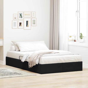 Letto con Contenitore con materasso Nero 120 x 200 cm Velluto 3370084
