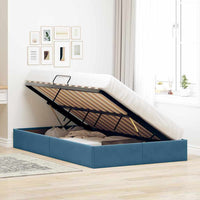 Letto con Contenitore Blu Scuro 120 x 200 cm Velluto 3370086
