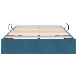 Letto con Contenitore Blu Scuro 120 x 200 cm Velluto 3370086