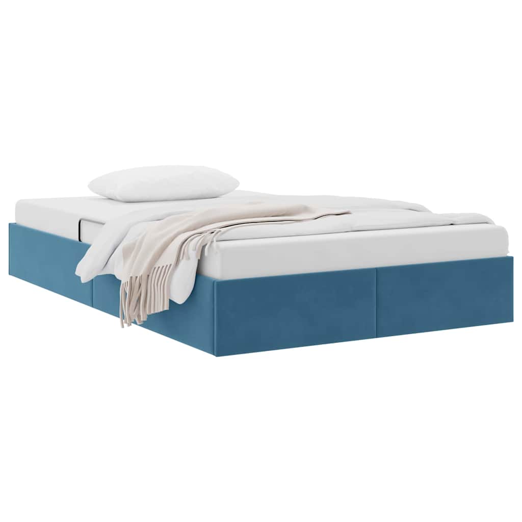 Letto con Contenitore Blu Scuro 120 x 200 cm Velluto 3370086