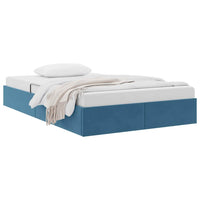 Letto con Contenitore Blu Scuro 120 x 200 cm Velluto 3370086
