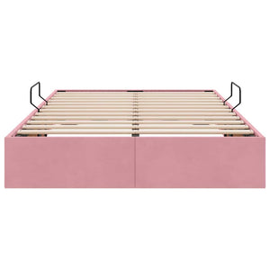 Letto con Contenitore con materasso Rosa 120 x 200 cm Velluto 3370087
