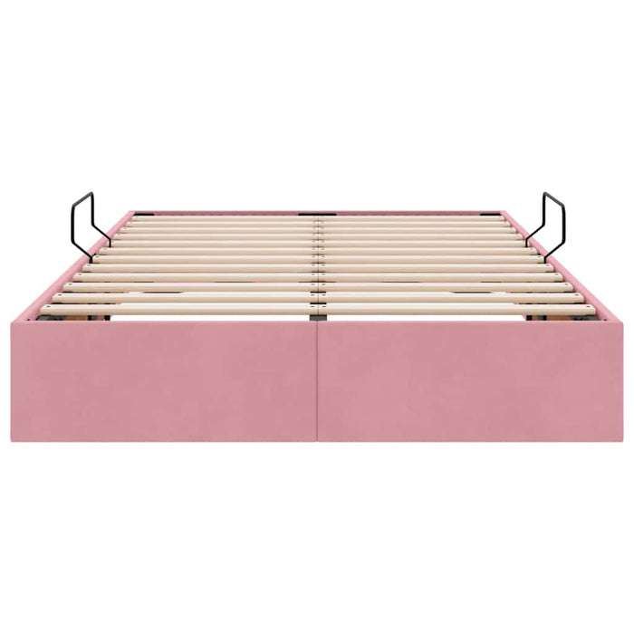 Letto con Contenitore con materasso Rosa 120 x 200 cm Velluto 3370087