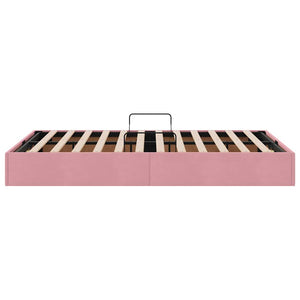 Letto con Contenitore con materasso Rosa 120 x 200 cm Velluto 3370087