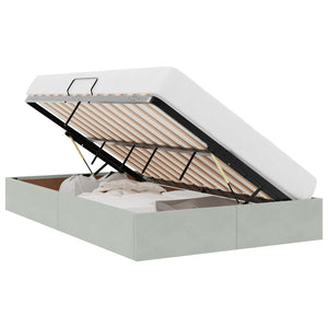 Letto con Contenitore Grigio chiaro 120 x 200 cm Velluto 3370088