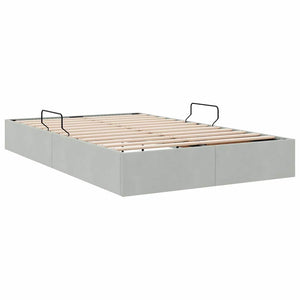Letto con Contenitore Grigio chiaro 120 x 200 cm Velluto 3370088