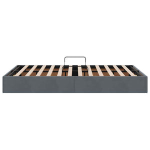Letto con Contenitore Grigio scuro 120 x 200 cm Velluto 3370089