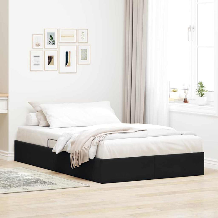 Letto con Contenitore con materasso Nero 120 x 200 cm Velluto 3370090