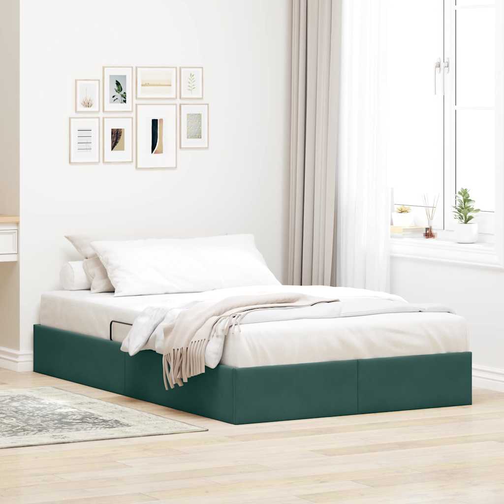 Letto con Contenitore Verde Scuro 120 x 200 cm Velluto 3370091