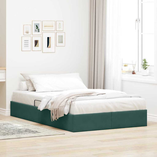 Letto con Contenitore Verde Scuro 120 x 200 cm Velluto 3370091