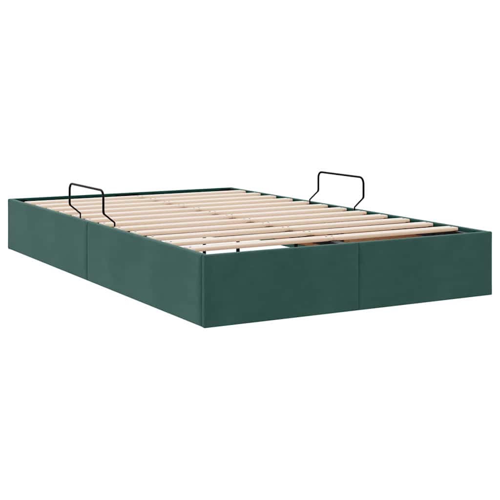Letto con Contenitore Verde Scuro 120 x 200 cm Velluto 3370091