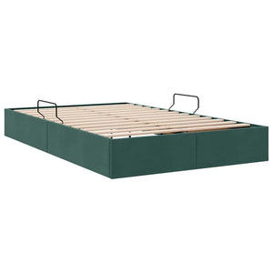 Letto con Contenitore Verde Scuro 120 x 200 cm Velluto 3370091