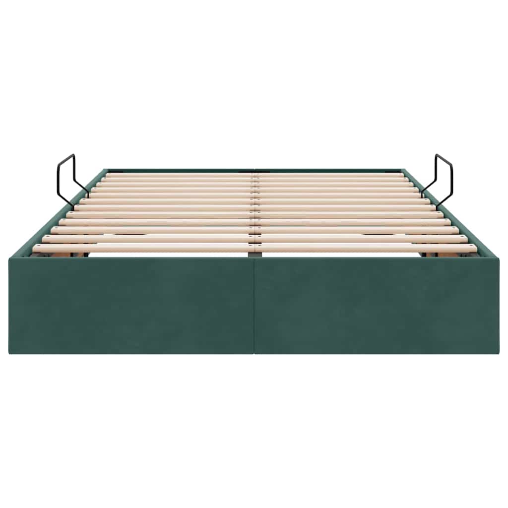 Letto con Contenitore Verde Scuro 120 x 200 cm Velluto 3370091