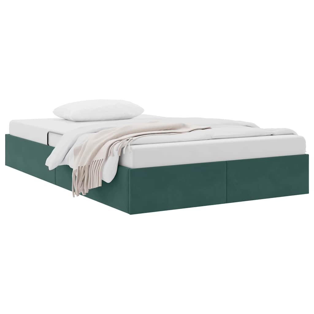 Letto con Contenitore Verde Scuro 120 x 200 cm Velluto 3370091