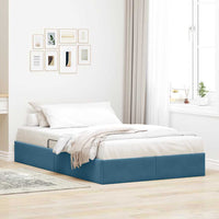 Letto con Contenitore Blu Scuro 120 x 200 cm Velluto 3370092