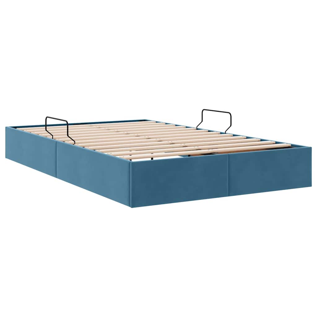 Letto con Contenitore Blu Scuro 120 x 200 cm Velluto 3370092