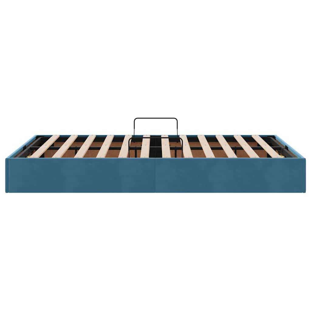 Letto con Contenitore Blu Scuro 120 x 200 cm Velluto 3370092