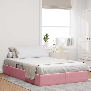 Letto con Contenitore con materasso Rosa 120 x 200 cm Velluto 3370093