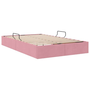 Letto con Contenitore con materasso Rosa 120 x 200 cm Velluto 3370093