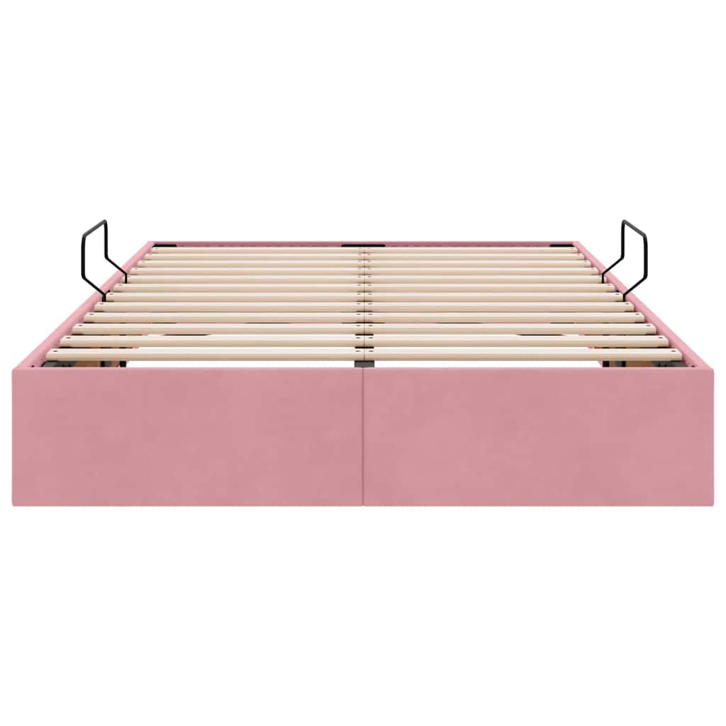 Letto con Contenitore con materasso Rosa 120 x 200 cm Velluto 3370093