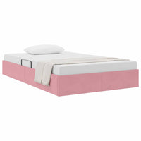 Letto con Contenitore con materasso Rosa 120 x 200 cm Velluto 3370093