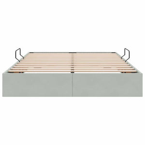 Letto con Contenitore Grigio chiaro 140 x 190 cm Velluto 3370094