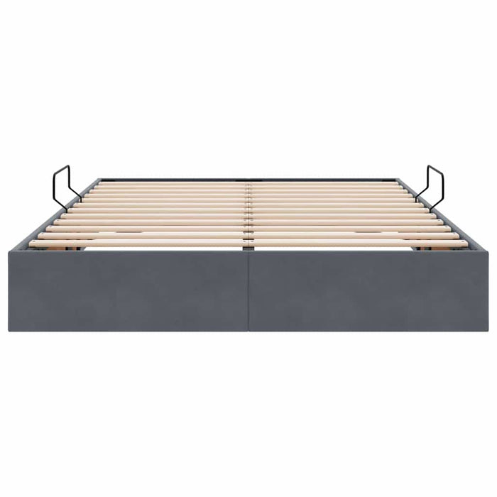 Letto con Contenitore Grigio scuro 140 x 190 cm Velluto 3370095
