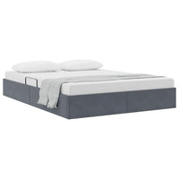 Letto con Contenitore Grigio scuro 140 x 190 cm Velluto 3370095