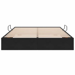 Letto con Contenitore con materasso Nero 140 x 190 cm Velluto 3370096