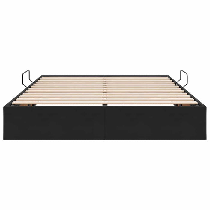 Letto con Contenitore con materasso Nero 140 x 190 cm Velluto 3370096