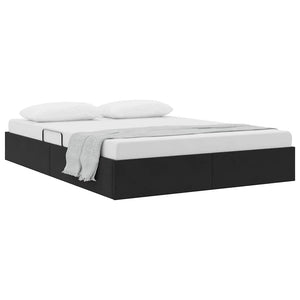 Letto con Contenitore con materasso Nero 140 x 190 cm Velluto 3370096
