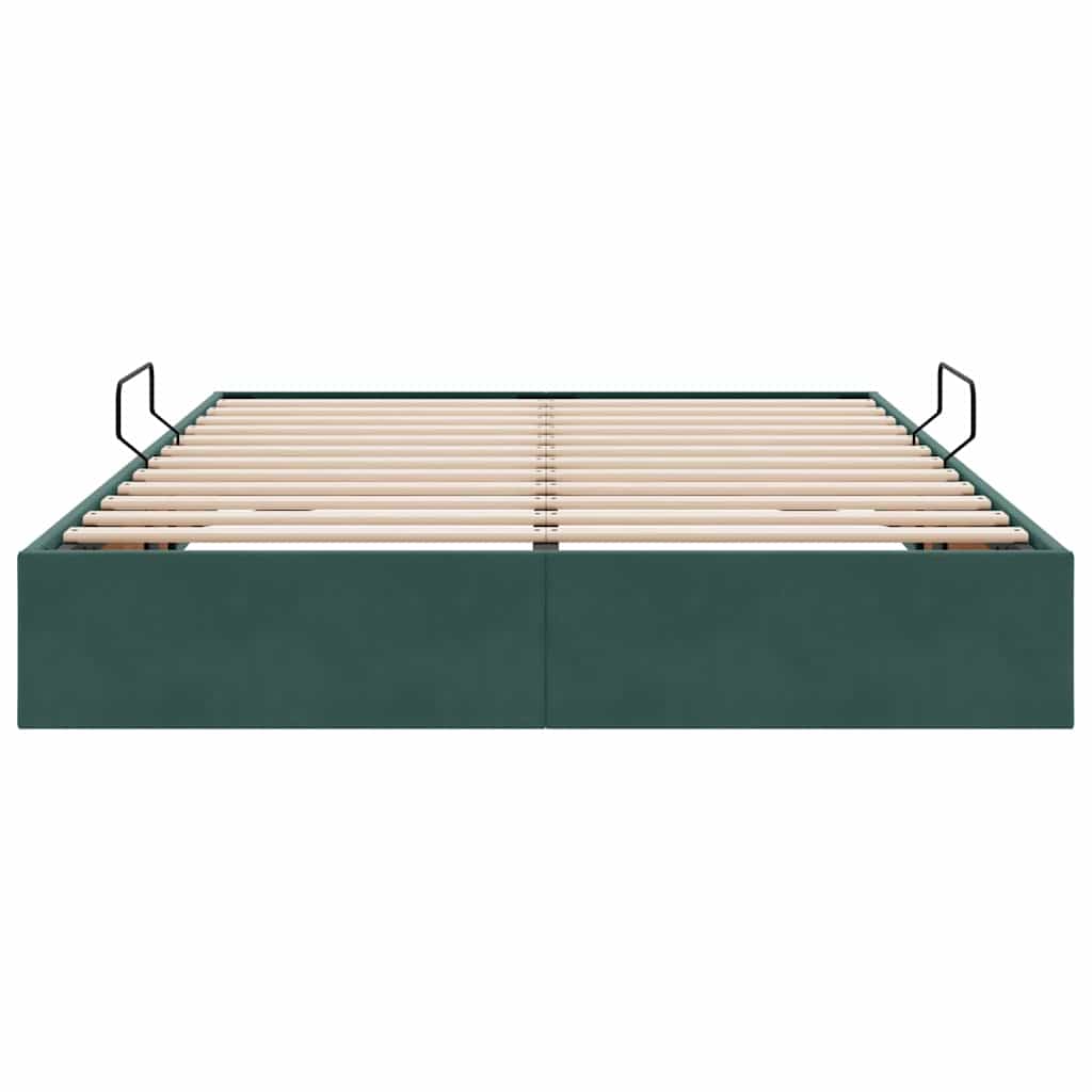 Letto con Contenitore Verde Scuro 140 x 190 cm Velluto 3370097