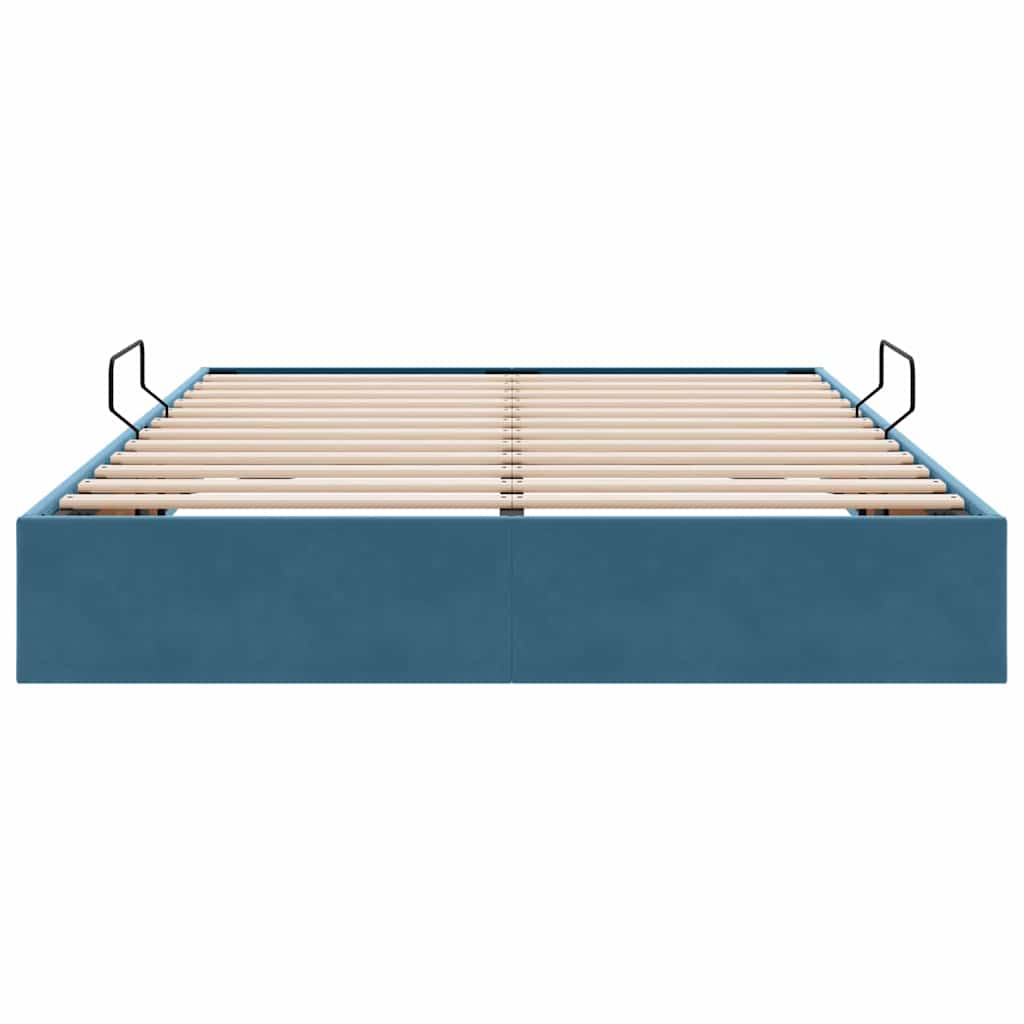 Letto con Contenitore Blu Scuro 140 x 190 cm Velluto 3370098