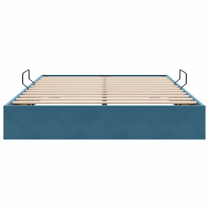 Letto con Contenitore Blu Scuro 140 x 190 cm Velluto 3370098
