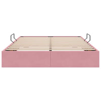 Letto con Contenitore con materasso Rosa 140 x 190 cm Velluto 3370099