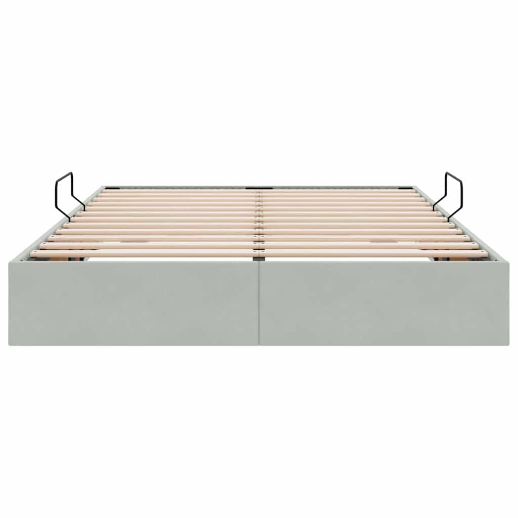 Letto con Contenitore Grigio chiaro 140 x 200 cm Velluto 3370100