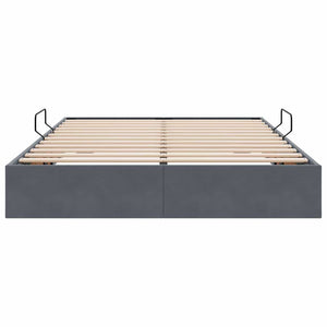 Letto con Contenitore Grigio scuro 140 x 200 cm Velluto 3370101